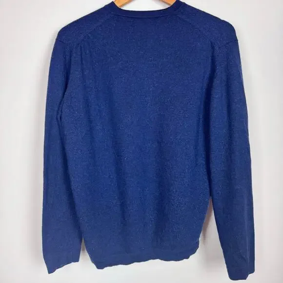 M.PENNER For Men HOUSTON Pullover Virgin Wool Sweater Blue Made in Italy